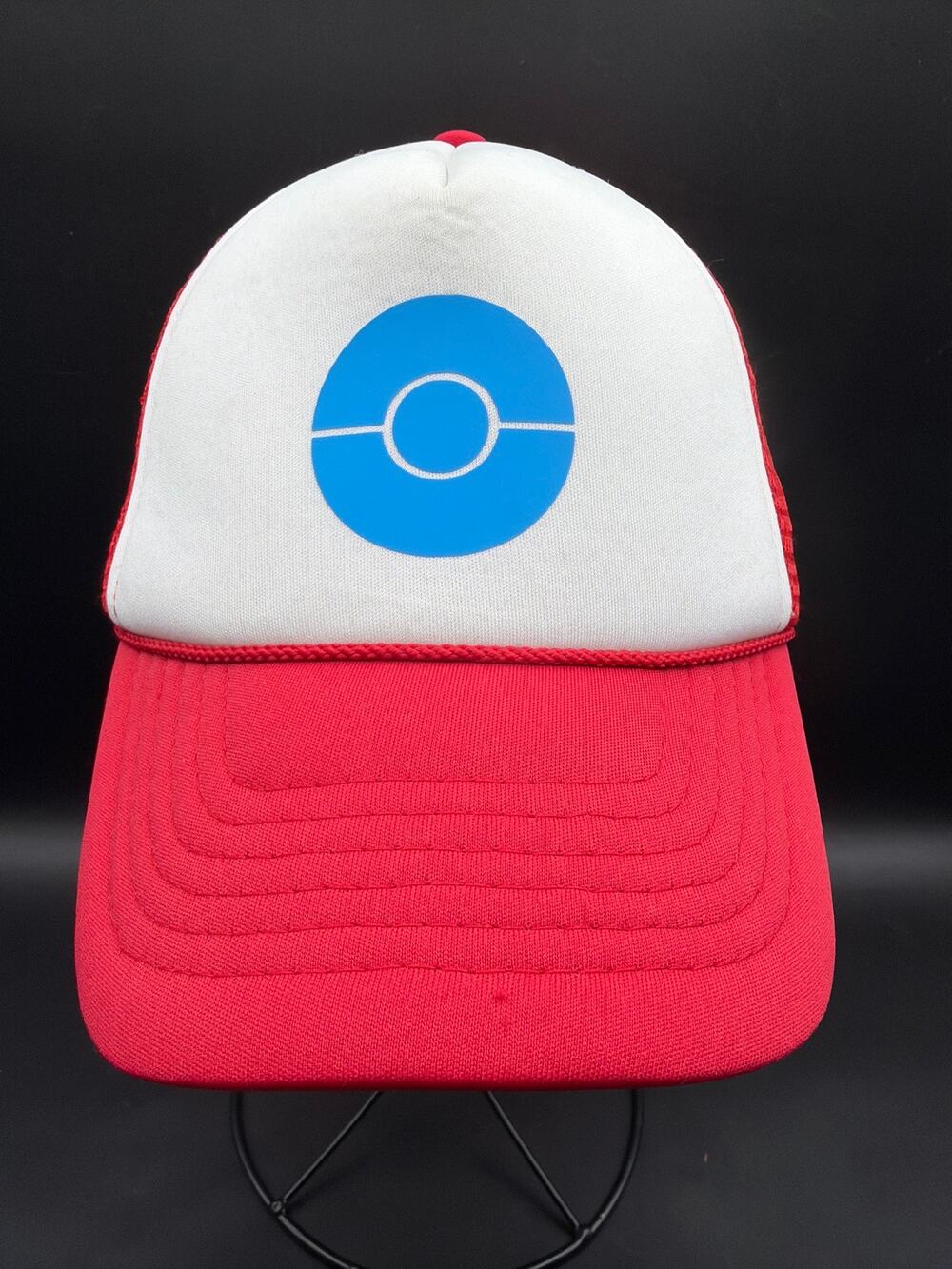 Pokemon Trainer Pokeball Red White Snapback Trucker Hat Kids Youth DALIX